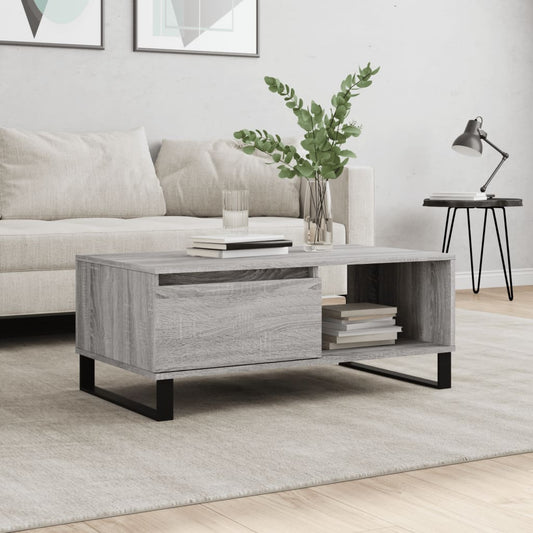 Couchtisch Grau Sonoma 90x50x36,5 cm Holzwerkstoff - Pazzar.ch