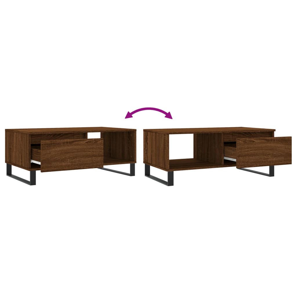 Couchtisch Braun Eichen-Optik 90x50x36,5 cm Holzwerkstoff - Pazzar.ch