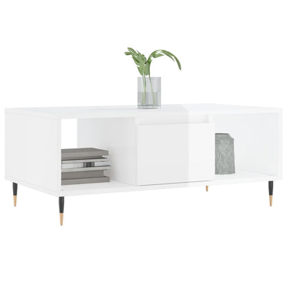 Couchtisch Hochglanz-Weiß 90x50x36,5 cm Holzwerkstoff - Pazzar.ch
