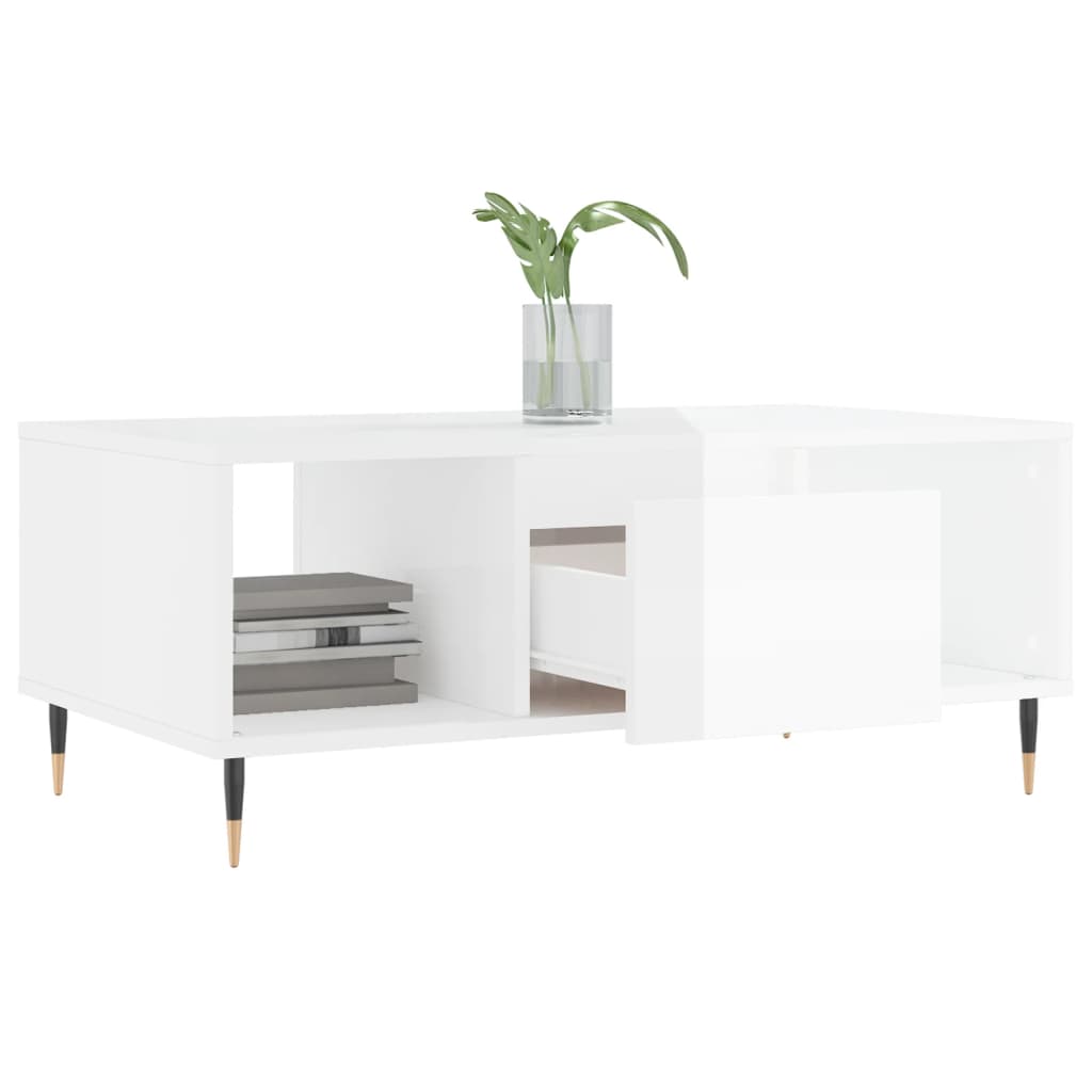 Couchtisch Hochglanz-Weiß 90x50x36,5 cm Holzwerkstoff - Pazzar.ch