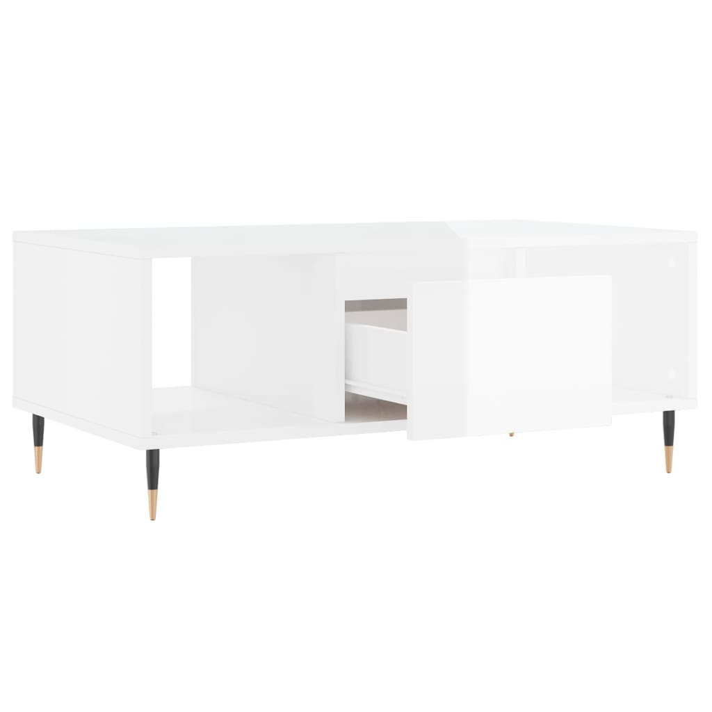 Couchtisch Hochglanz-Weiß 90x50x36,5 cm Holzwerkstoff - Pazzar.ch