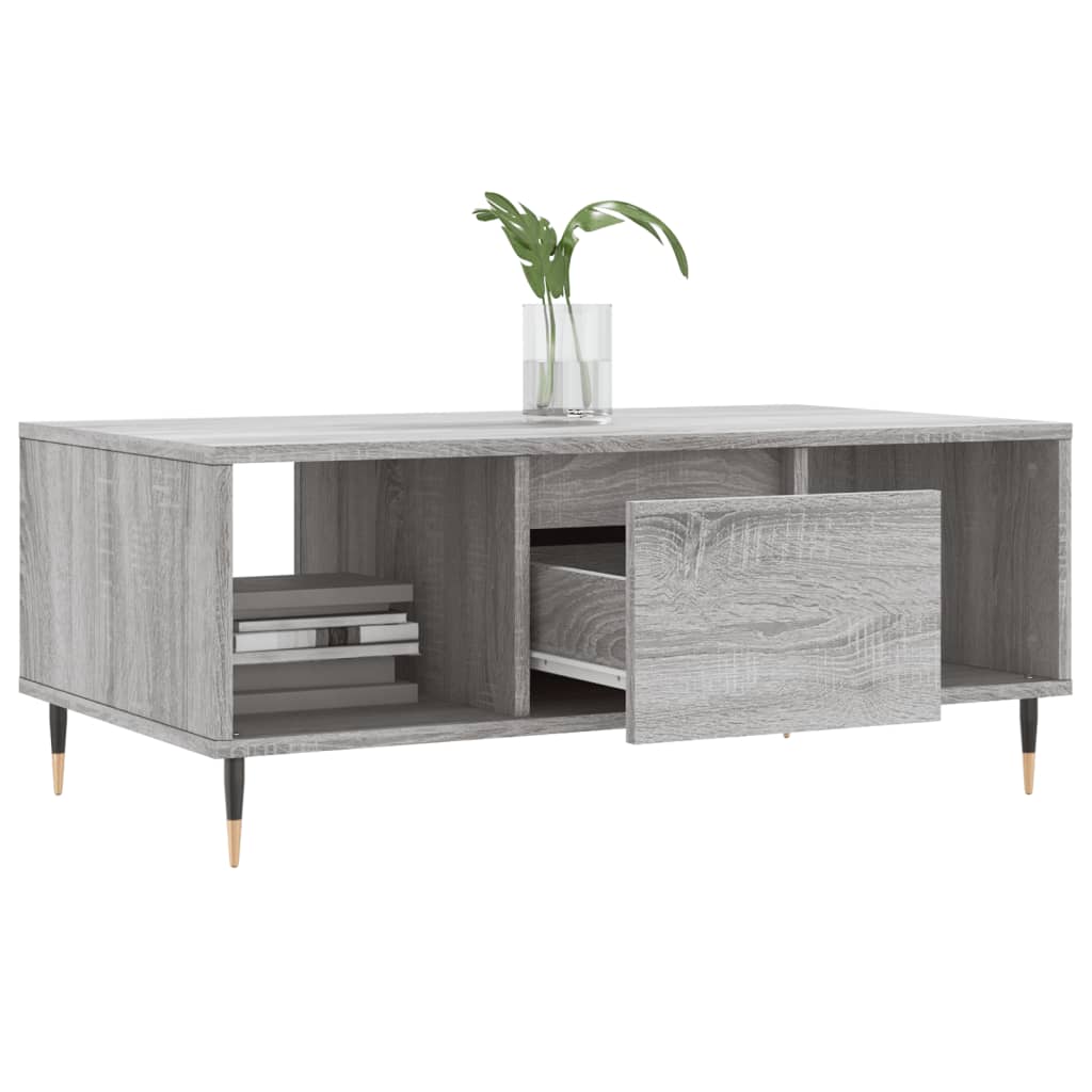 Couchtisch Grau Sonoma 90x50x36,5 cm Holzwerkstoff - Pazzar.ch