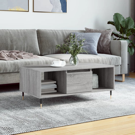 Couchtisch Grau Sonoma 90x50x36,5 cm Holzwerkstoff - Pazzar.ch