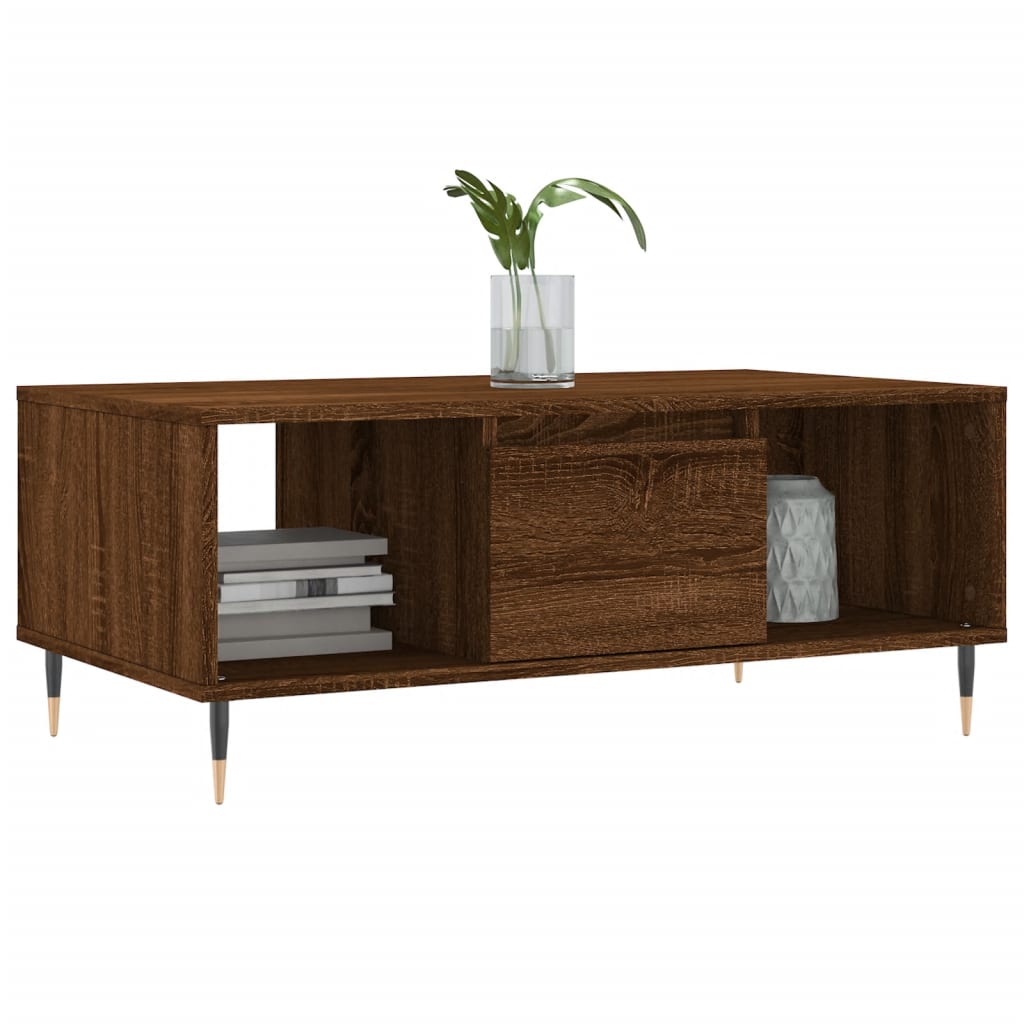Couchtisch Braun Eichen-Optik 90x50x36,5 cm Holzwerkstoff - Pazzar.ch