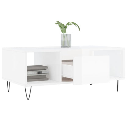 Couchtisch Hochglanz-Weiß 90x50x36,5 cm Holzwerkstoff - Pazzar.ch
