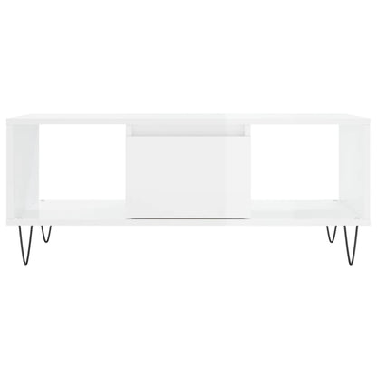 Couchtisch Hochglanz-Weiß 90x50x36,5 cm Holzwerkstoff - Pazzar.ch