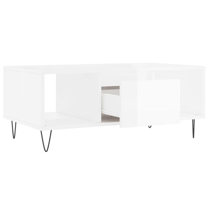 Couchtisch Hochglanz-Weiß 90x50x36,5 cm Holzwerkstoff - Pazzar.ch