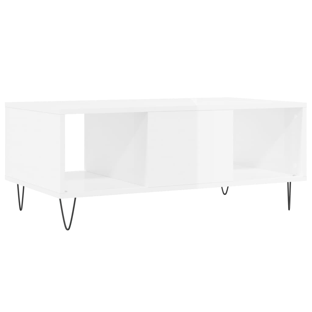 Couchtisch Hochglanz-Weiß 90x50x36,5 cm Holzwerkstoff - Pazzar.ch
