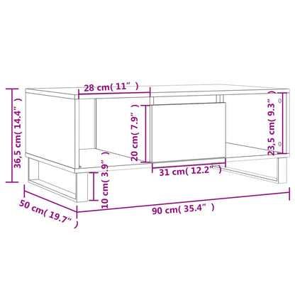 Couchtisch Weiß 90x50x36,5 cm Holzwerkstoff - Pazzar.ch