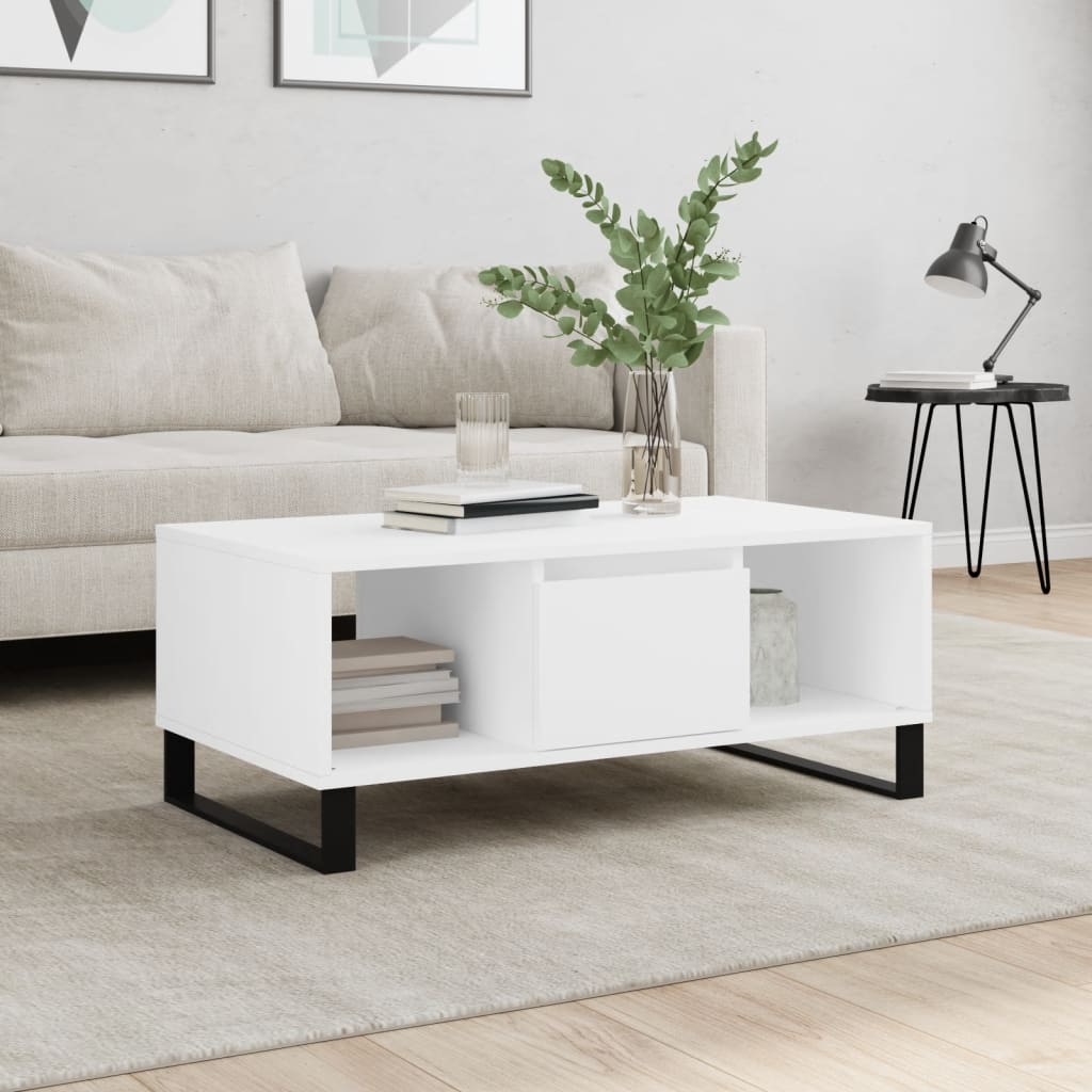 Couchtisch Weiß 90x50x36,5 cm Holzwerkstoff - Pazzar.ch