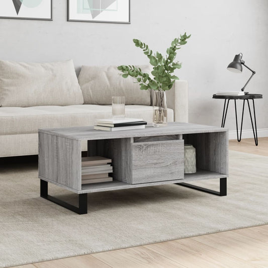 Couchtisch Grau Sonoma 90x50x36,5 cm Holzwerkstoff - Pazzar.ch
