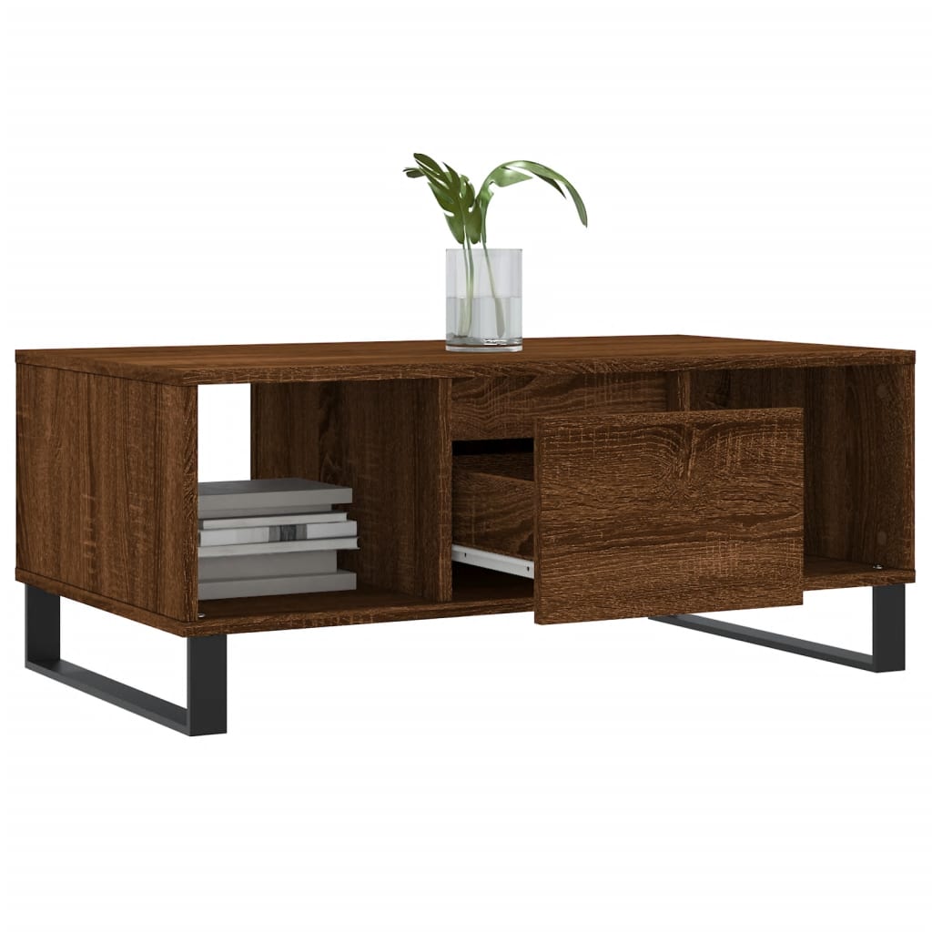 Couchtisch Braun Eichen-Optik 90x50x36,5 cm Holzwerkstoff - Pazzar.ch