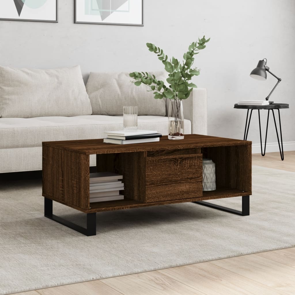 Couchtisch Braun Eichen-Optik 90x50x36,5 cm Holzwerkstoff - Pazzar.ch