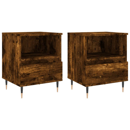 Nachttische 2 Stk. Räuchereiche 40x35x50 cm Holzwerkstoff - Pazzar.ch