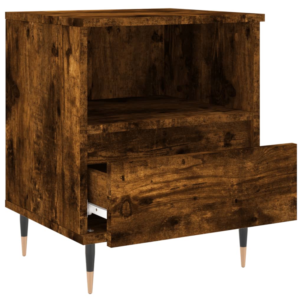Nachttische 2 Stk. Räuchereiche 40x35x50 cm Holzwerkstoff - Pazzar.ch