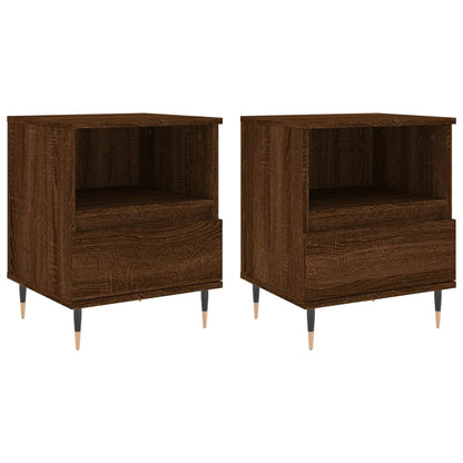 Nachttische 2 Stk. Braun Eichen-Optik 40x35x50 cm Holzwerkstoff - Pazzar.ch