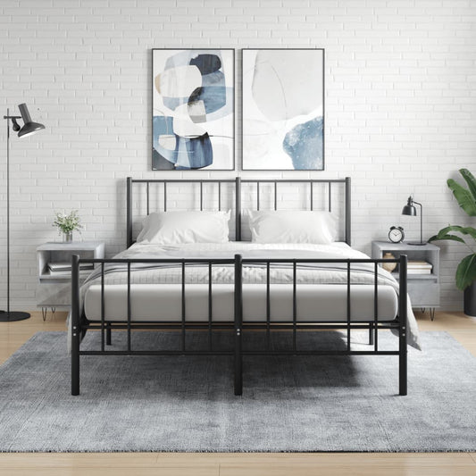 Nachttische 2 Stk. Betongrau 40x35x50 cm Holzwerkstoff - Pazzar.ch