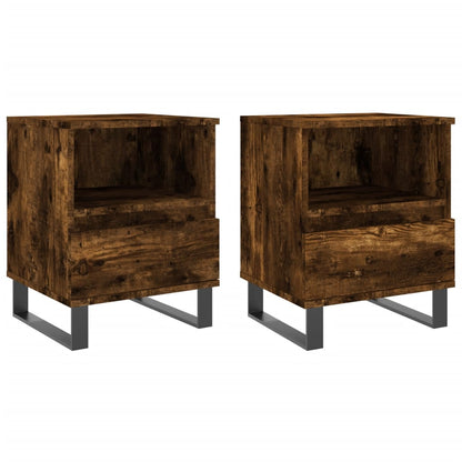 Nachttische 2 Stk. Räuchereiche 40x35x50 cm Holzwerkstoff - Pazzar.ch
