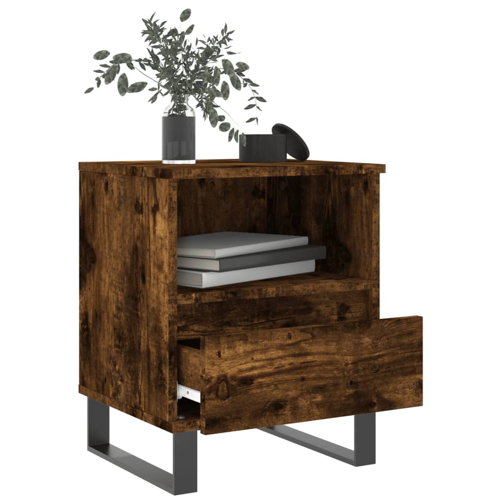 Nachttische 2 Stk. Räuchereiche 40x35x50 cm Holzwerkstoff - Pazzar.ch