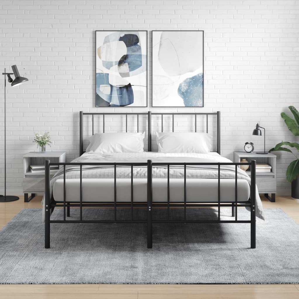 Nachttische 2 Stk. Grau Sonoma 40x35x50 cm Holzwerkstoff - Pazzar.ch