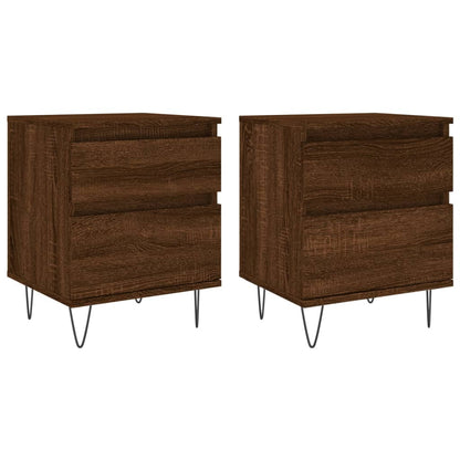 Nachttische 2 Stk. Braun Eichen-Optik 40x35x50 cm Holzwerkstoff - Pazzar.ch