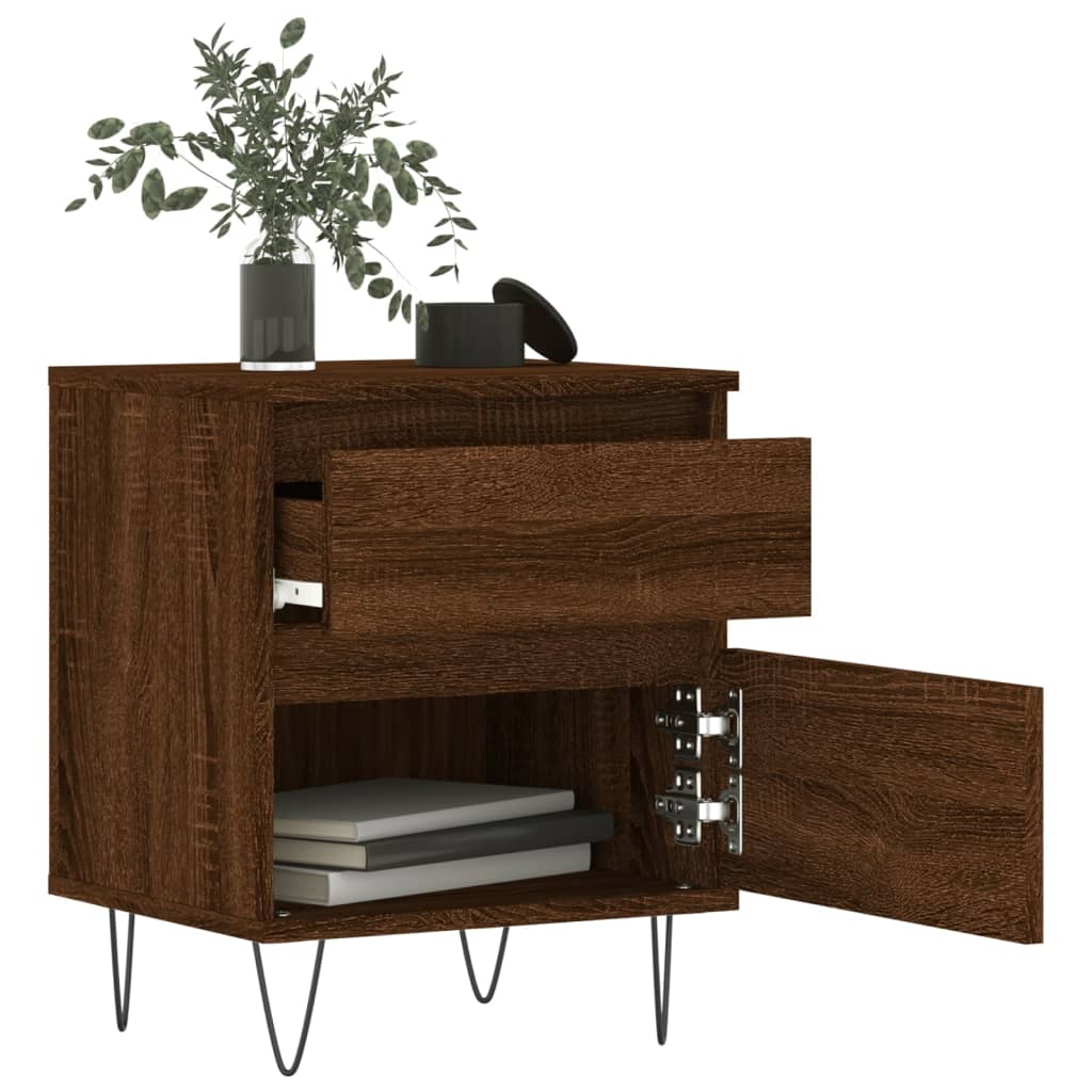 Nachttische 2 Stk. Braun Eichen-Optik 40x35x50 cm Holzwerkstoff - Pazzar.ch