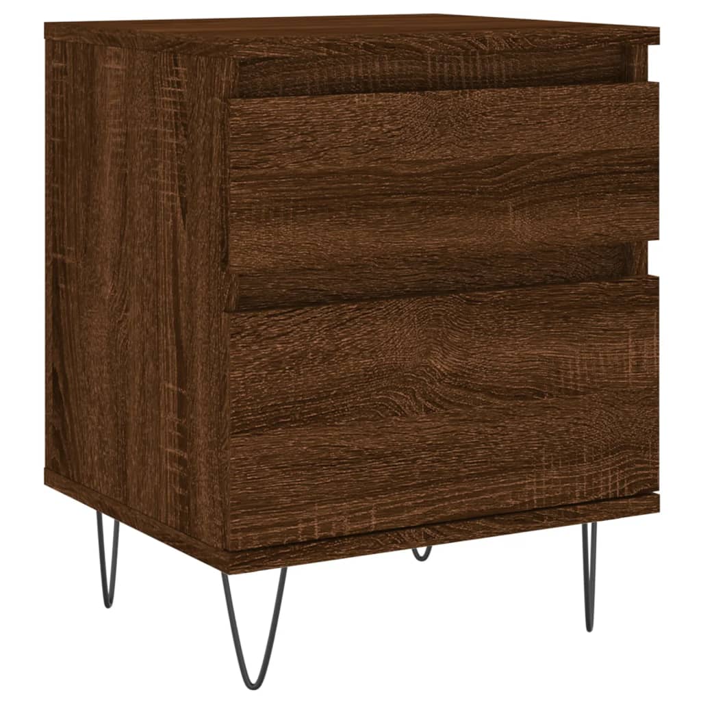 Nachttische 2 Stk. Braun Eichen-Optik 40x35x50 cm Holzwerkstoff - Pazzar.ch