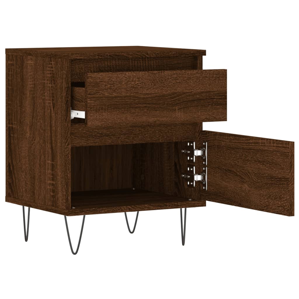 Nachttische 2 Stk. Braun Eichen-Optik 40x35x50 cm Holzwerkstoff - Pazzar.ch
