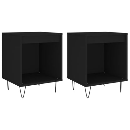 Nachttische 2 Stk. Schwarz 40x35x50 cm Holzwerkstoff - Pazzar.ch