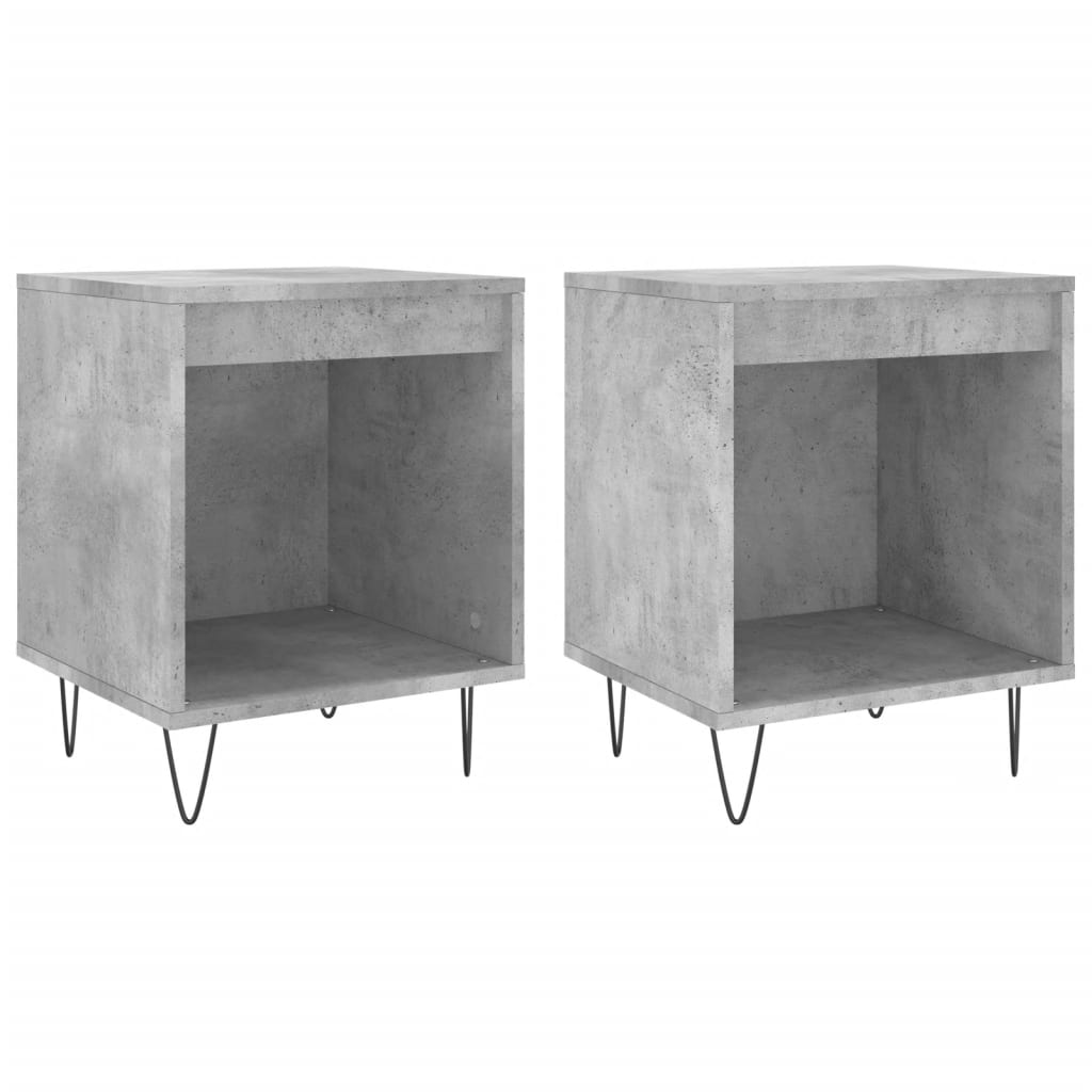 Nachttische 2 Stk. Betongrau 40x35x50 cm Holzwerkstoff - Pazzar.ch