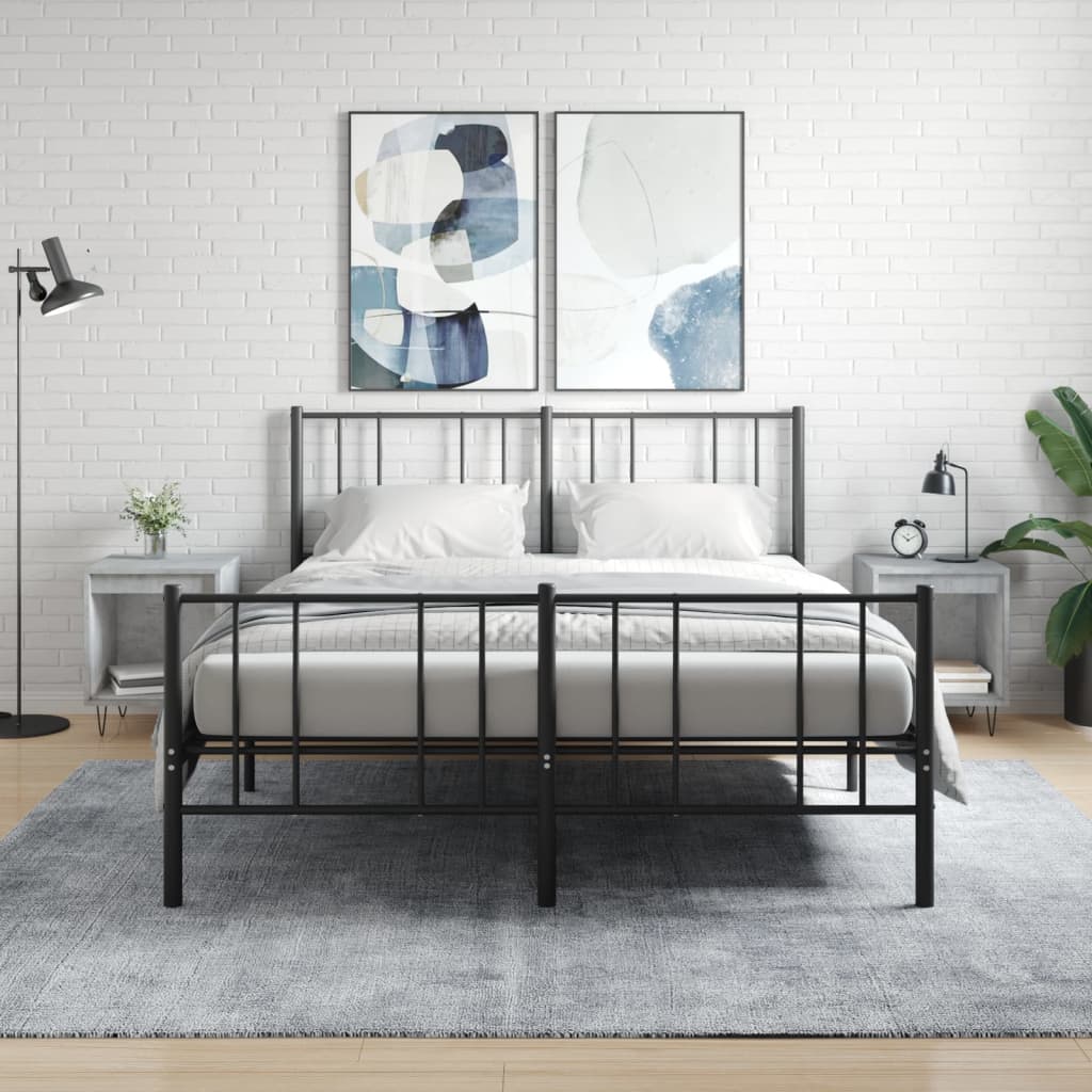 Nachttische 2 Stk. Betongrau 40x35x50 cm Holzwerkstoff - Pazzar.ch