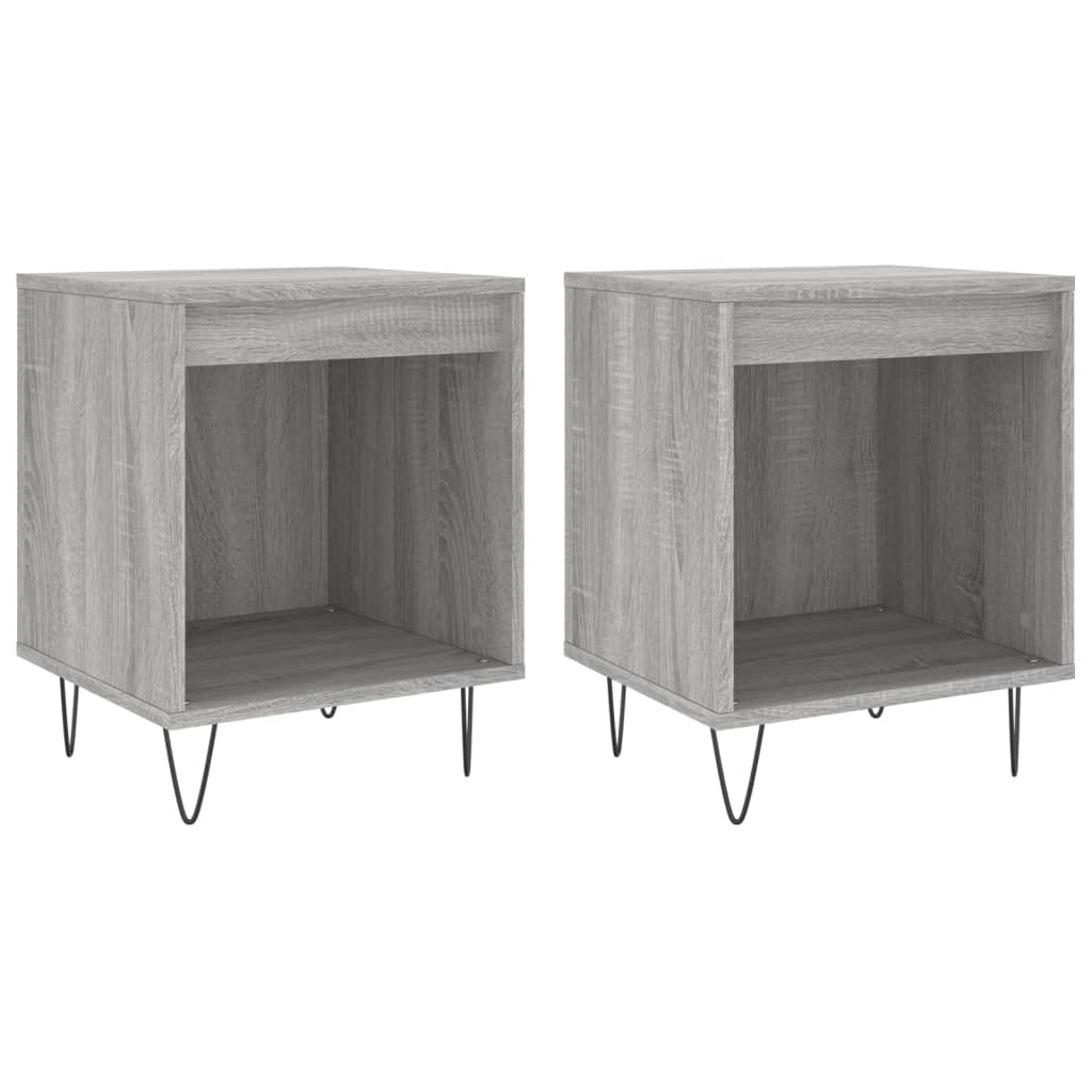 Nachttische 2 Stk. Grau Sonoma 40x35x50 cm Holzwerkstoff - Pazzar.ch