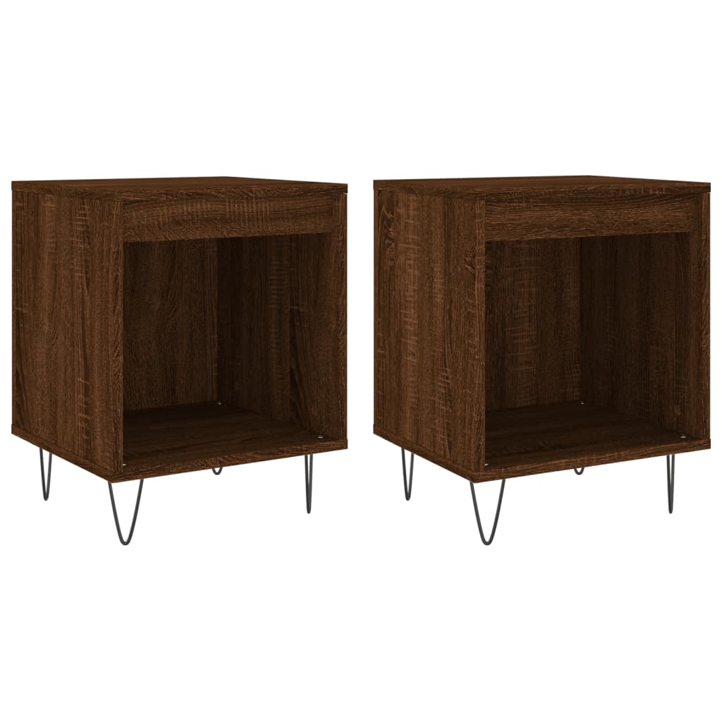 Nachttische 2 Stk. Braun Eichen-Optik 40x35x50 cm Holzwerkstoff - Pazzar.ch