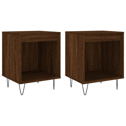 Nachttische 2 Stk. Braun Eichen-Optik 40x35x50 cm Holzwerkstoff - Pazzar.ch