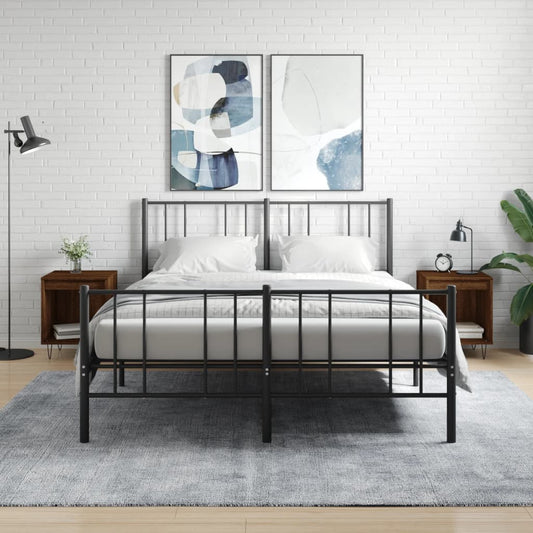 Nachttische 2 Stk. Braun Eichen-Optik 40x35x50 cm Holzwerkstoff - Pazzar.ch