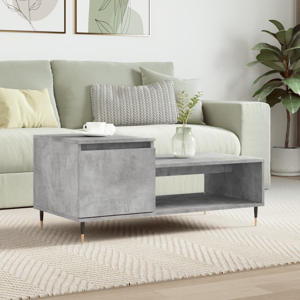 Couchtisch Betongrau 100x50x45 cm Holzwerkstoff - Pazzar.ch