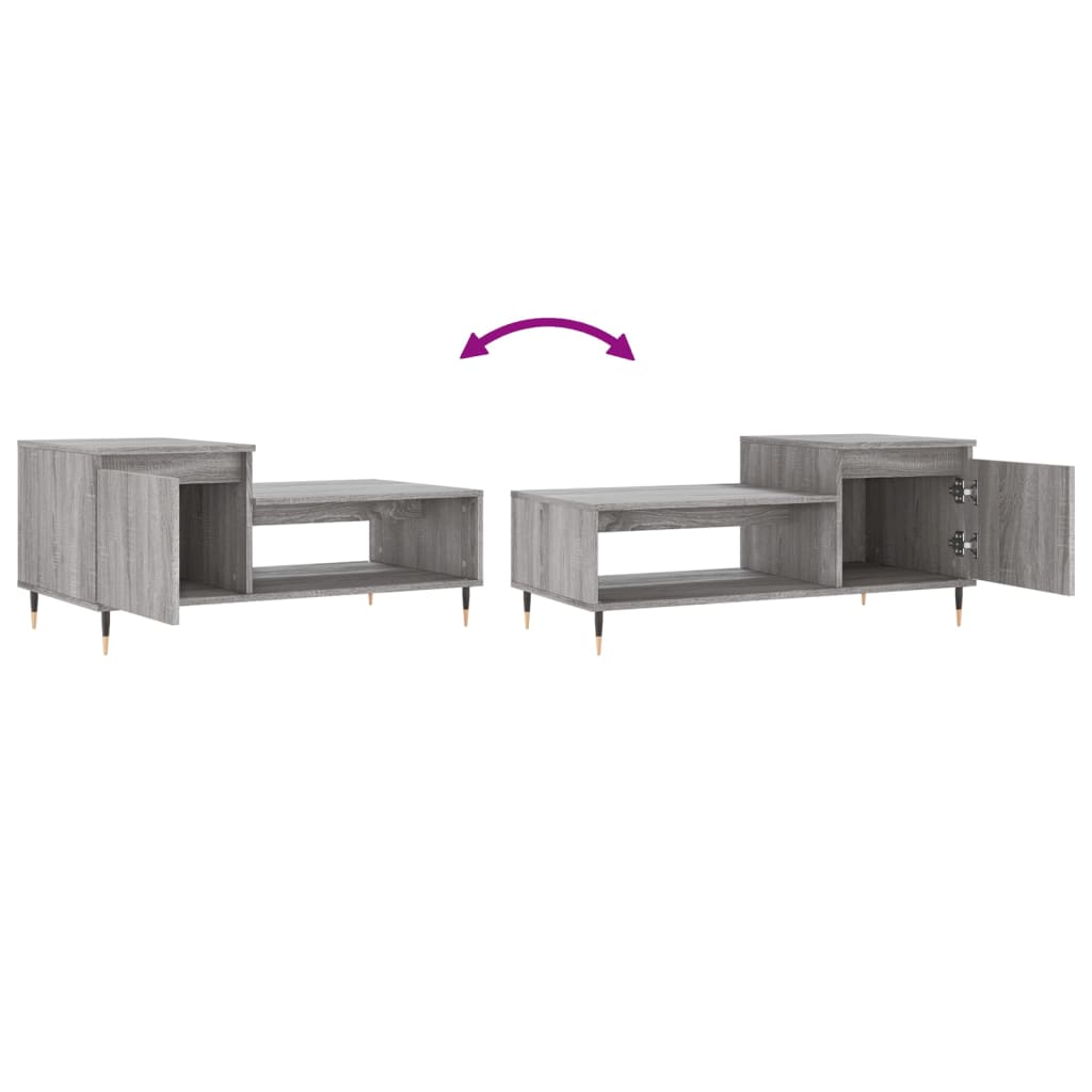 Couchtisch Grau Sonoma 100x50x45 cm Holzwerkstoff - Pazzar.ch