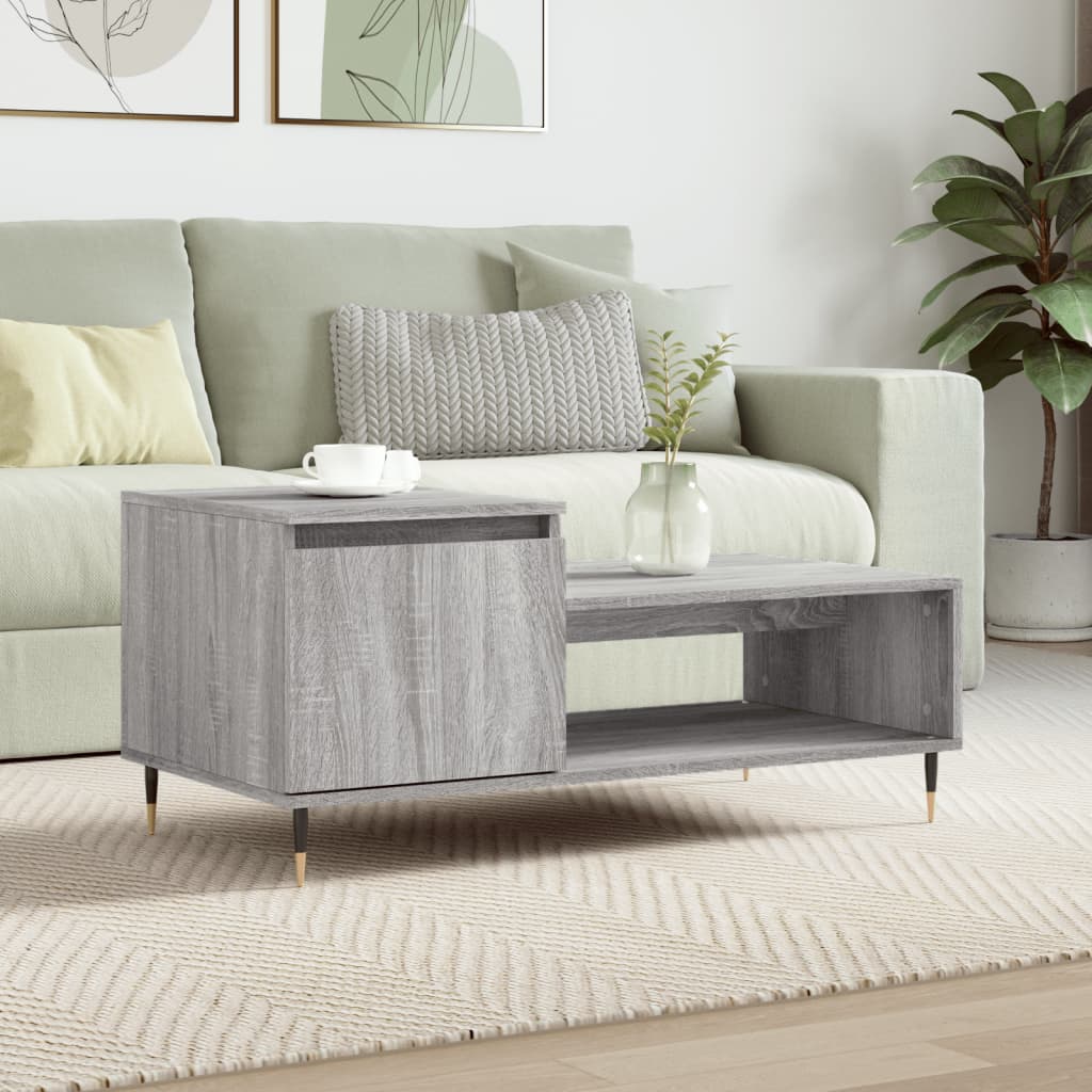 Couchtisch Grau Sonoma 100x50x45 cm Holzwerkstoff - Pazzar.ch