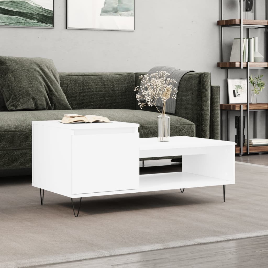 Couchtisch Weiß 100x50x45 cm Holzwerkstoff - Pazzar.ch
