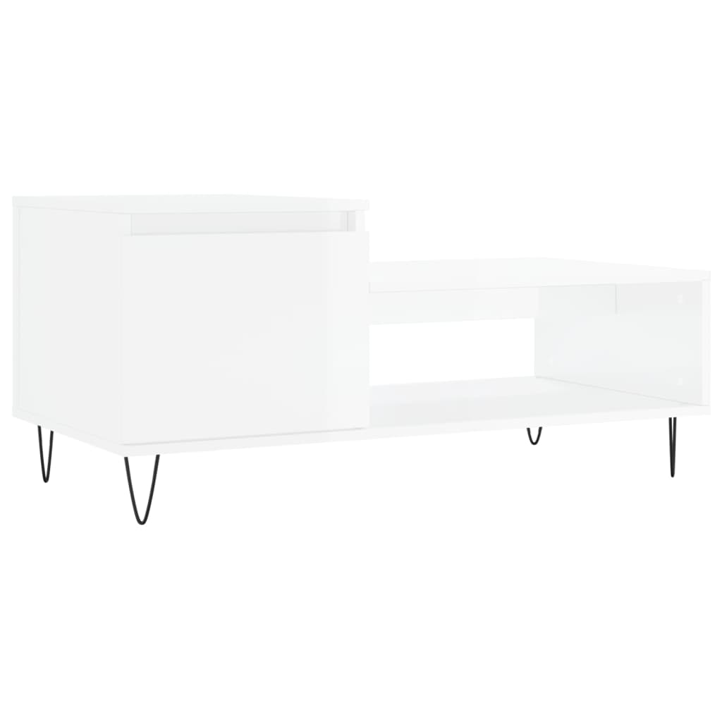 Couchtisch Hochglanz-Weiß 100x50x45 cm Holzwerkstoff - Pazzar.ch