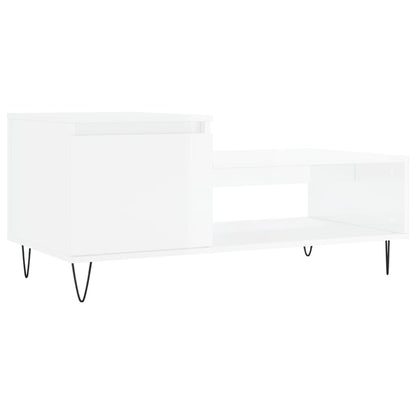 Couchtisch Hochglanz-Weiß 100x50x45 cm Holzwerkstoff - Pazzar.ch
