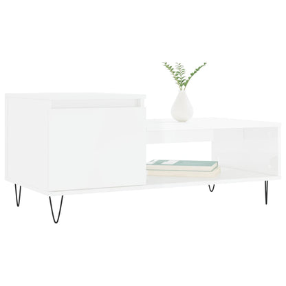 Couchtisch Hochglanz-Weiß 100x50x45 cm Holzwerkstoff - Pazzar.ch