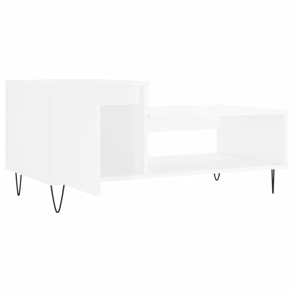 Couchtisch Hochglanz-Weiß 100x50x45 cm Holzwerkstoff - Pazzar.ch