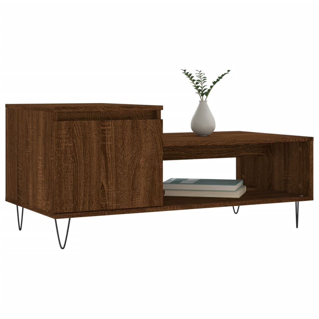 Couchtisch Braun Eichen-Optik 100x50x45 cm Holzwerkstoff - Pazzar.ch