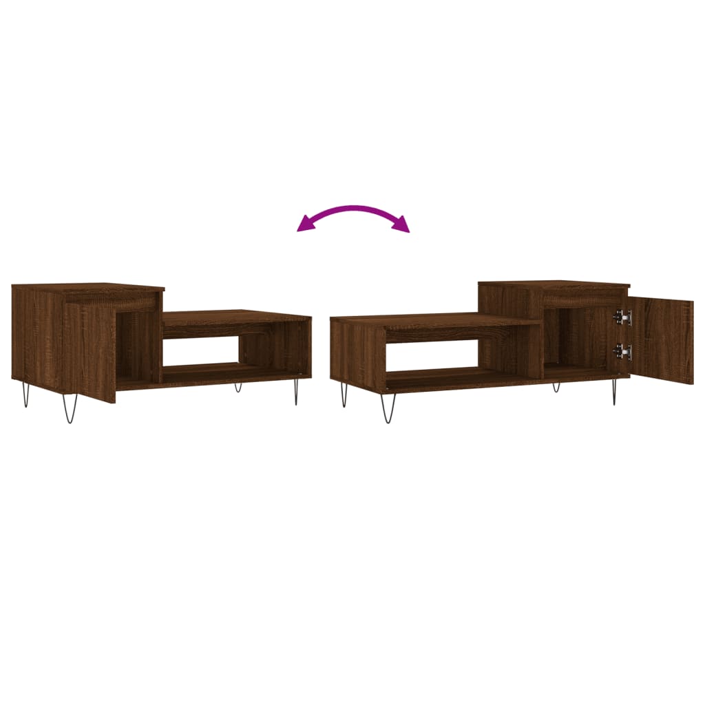 Couchtisch Braun Eichen-Optik 100x50x45 cm Holzwerkstoff - Pazzar.ch