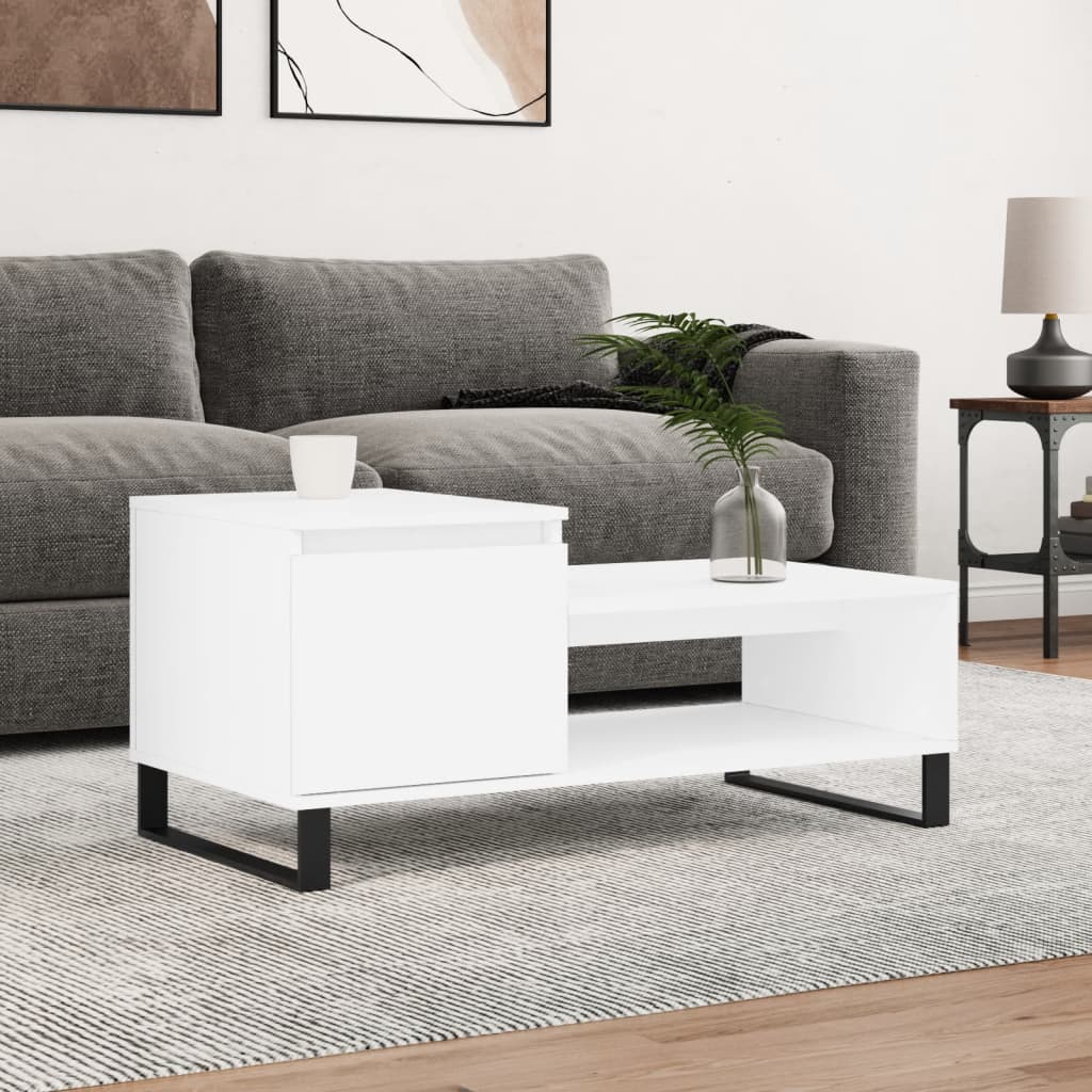 Couchtisch Weiß 100x50x45 cm Holzwerkstoff - Pazzar.ch