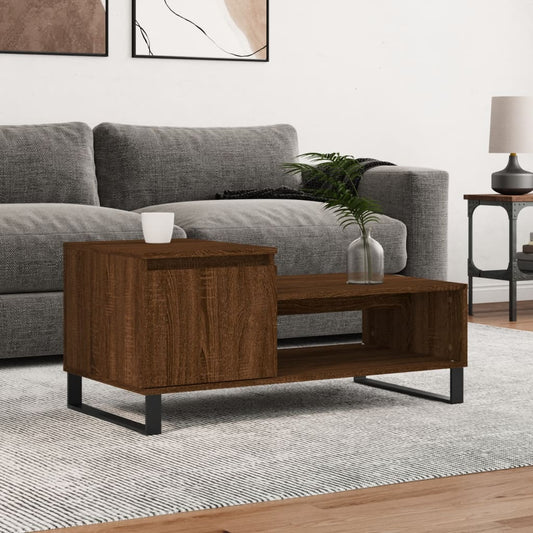 Couchtisch Braun Eichen-Optik 100x50x45 cm Holzwerkstoff - Pazzar.ch