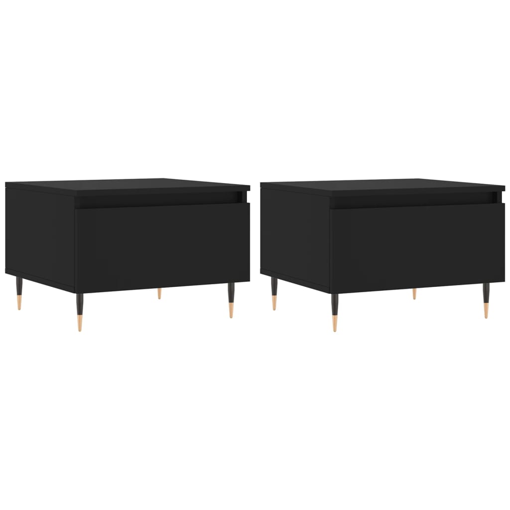 Couchtische 2 Stk. Schwarz 50x46x35 cm Holzwerkstoff - Pazzar.ch