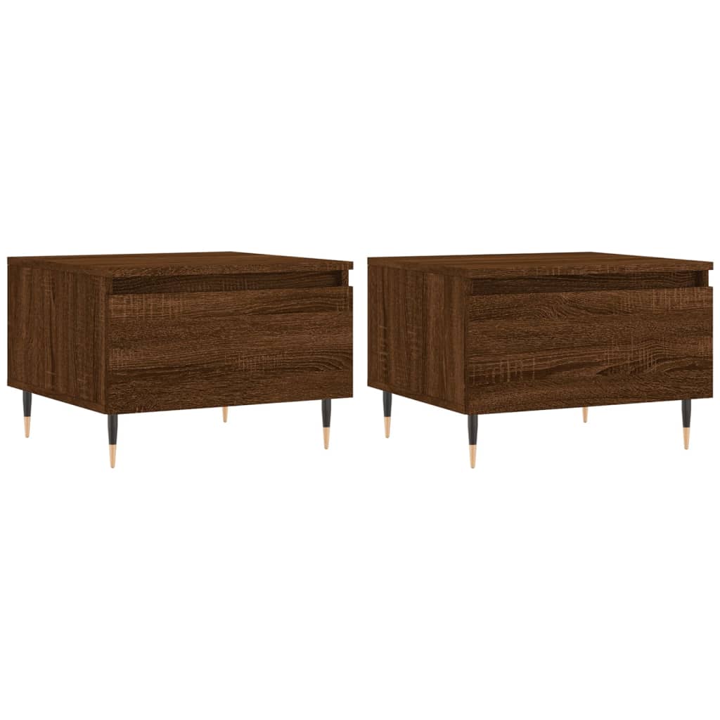 Couchtische 2 Stk. Braun Eichen-Optik 50x46x35 cm Holzwerkstoff - Pazzar.ch