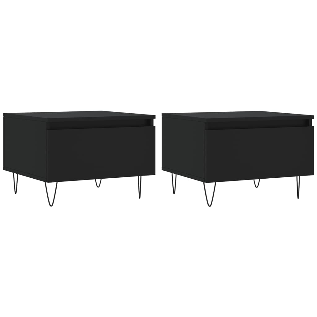 Couchtische 2 Stk. Schwarz 50x46x35 cm Holzwerkstoff - Pazzar.ch
